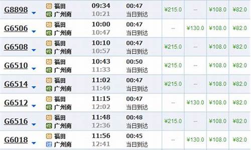 广州到深圳高铁时刻表查询_广州到深圳高铁时刻表查询G198多少钱